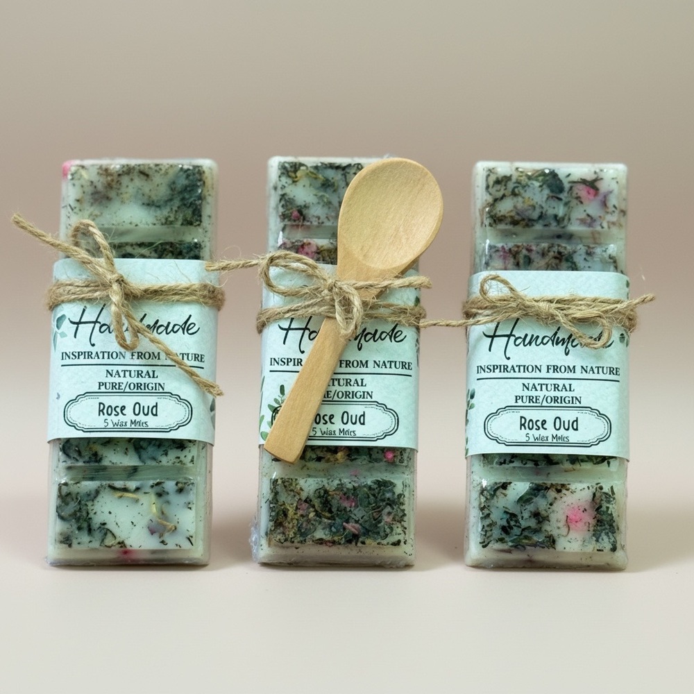 Rose Oud | Highly Scented Wax Melts | TRIO + Spoon | Long Lasting
